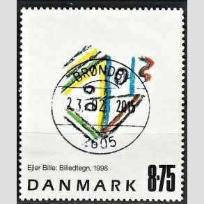 FRIMRKER DANMARK | 1998 - AFA 1189 - Ejler Bille - 8,75 Kr. flerfarvet - Pragt Stemplet Brndby
