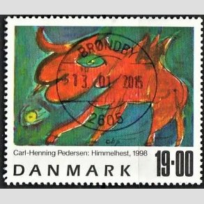 FRIMRKER DANMARK | 1998 - AFA 1190 - Frimrkekunst 1. - 19,00 Kr. Himmelhest flerfarvet - Pragt Stemplet Brndby