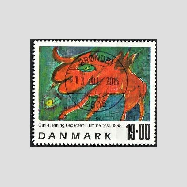 FRIMRKER DANMARK | 1998 - AFA 1190 - Frimrkekunst 1. - 19,00 Kr. Himmelhest flerfarvet - Pragt Stemplet Brndby