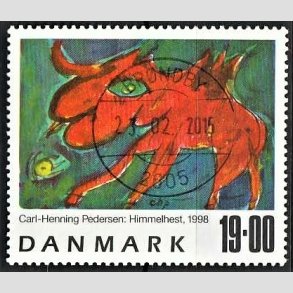 FRIMRKER DANMARK | 1998 - AFA 1190 - Frimrkekunst 1. - 19,00 Kr. Himmelhest flerfarvet - Pragt Stemplet Brndby