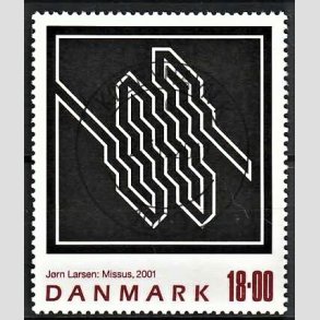FRIMRKER DANMARK | 2001 - AFA 1292 - Jrn Larsen - 18,00 Kr. flerfarvet - Pragt Stemplet