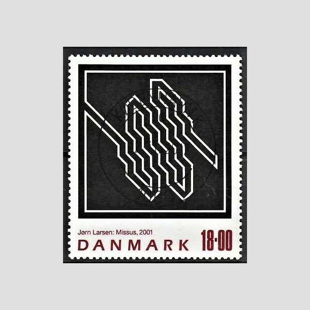 FRIMRKER DANMARK | 2001 - AFA 1292 - Jrn Larsen - 18,00 Kr. flerfarvet - Pragt Stemplet