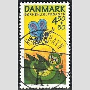 FRIMRKER DANMARK | 2004 - AFA 1383 - Brnehjlpsdagen - 4,50 Kr. + 50 re flerfarvet - Pragt Stemplet