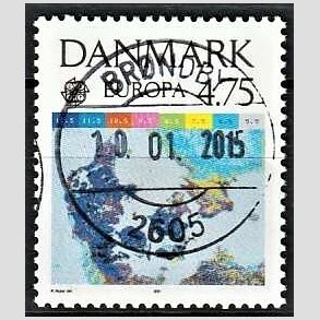 FRIM�RKER DANMARK | 1991 - AFA 990 - Europam�rker rumflyvning - 4,75 Kr. flerfarvet - Pragt Stemplet Br�ndby
