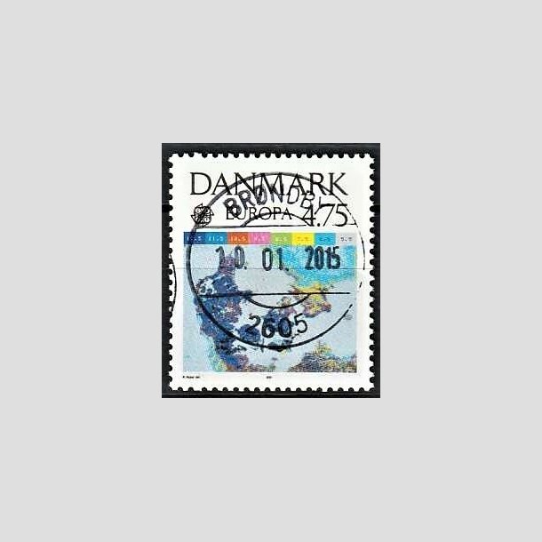 FRIMRKER DANMARK | 1991 - AFA 990 - Europamrker rumflyvning - 4,75 Kr. flerfarvet - Pragt Stemplet Brndby