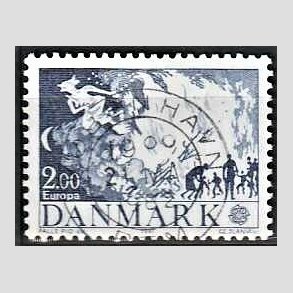 FRIM�RKER DANMARK | 1981 - AFA 728 - Folklore - 2,00 Kr. bl� - Pragt Stemplet K�benhavn