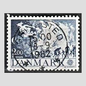 FRIM�RKER DANMARK | 1981 - AFA 728 - Folklore - 2,00 Kr. bl� - Pragt Stemplet Grindsted