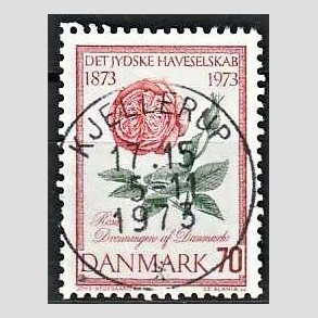 FRIM�RKER DANMARK | 1973 - AFA 546 - Jydske Haveselskab 100 �r - 70 �re rosa/gr�n/r�d - Pragt Stemplet Kjellerup