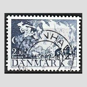 FRIM�RKER DANMARK | 1981 - AFA 728 - Folklore - 2,00 Kr. bl� - Pragt Stemplet 