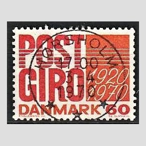 FRIMRKER DANMARK | 1970 - AFA 493 - Postgirotjenesten 50 r - 60 re rd/gulorange - Pragt Stemplet Hrsholm