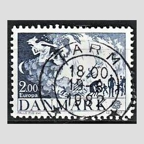 FRIM�RKER DANMARK | 1981 - AFA 728 - Folklore - 2,00 Kr. bl� - Pragt Stemplet Tarm