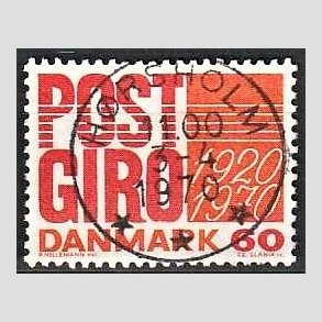 FRIMRKER DANMARK | 1970 - AFA 493 - Postgirotjenesten 50 r - 60 re rd/gulorange - Pragt Stemplet Hrsholm