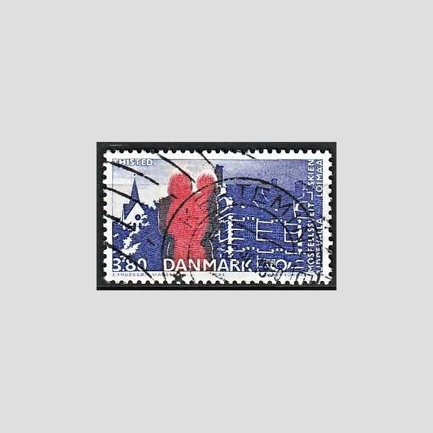 FRIMRKER DANMARK | 1986 - AFA 860 - Venskabsbyer - 3,80 Kr. rd/bl - Pragt Stemplet Kerteminde