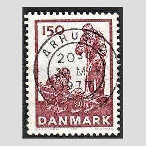 FRIM�RKER DANMARK | 1976 - AFA 630 - Dansk glasproduktion - 150 �re brunlilla - Pragt Stemplet �rhus C