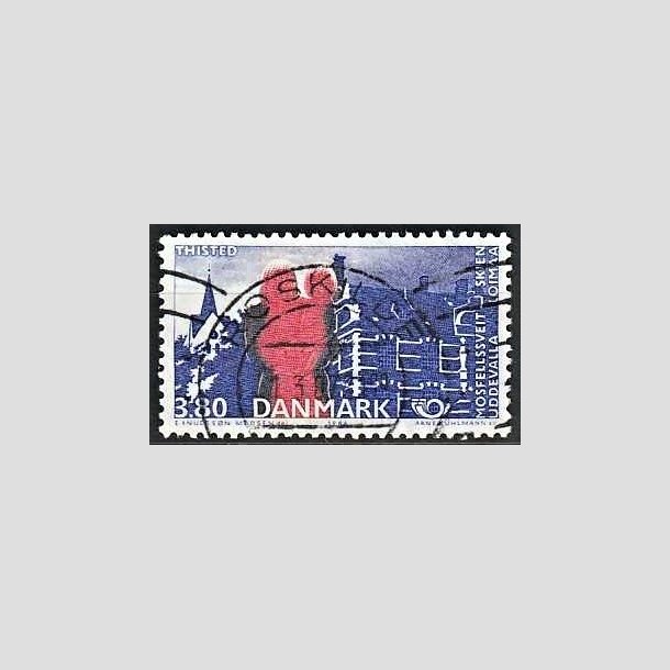 FRIMRKER DANMARK | 1986 - AFA 860 - Venskabsbyer - 3,80 Kr. rd/bl - Pragt Stemplet Roskilde