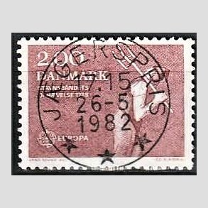 FRIM�RKER DANMARK | 1982 - AFA 747 - Europam�rker - 2,00 Kr. r�d - Pragt Stemplet J�gerspris