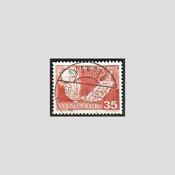 FRIMRKER DANMARK | 1963 - AFA 412 - FAO anti-hunger - 35 re brunrd - Lux Stemplet Svaneke