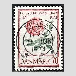 FRIM�RKER DANMARK | 1973 - AFA 546 - Jydske Haveselskab 100 �r - 70 �re rosa/gr�n/r�d - Pragt Stemplet T�nder
