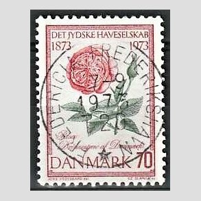 FRIM�RKER DANMARK | 1973 - AFA 546 - Jydske Haveselskab 100 �r - 70 �re rosa/gr�n/r�d - Pragt Stemplet Fredericia