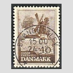 FRIM�RKER DANMARK | 1965 - AFA 440 - Fredning - 40 �re brun - Pragt Stemplet Br�nderslev