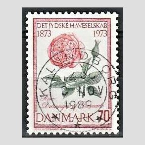 FRIM�RKER DANMARK | 1973 - AFA 546 - Jydske Haveselskab 100 �r - 70 �re rosa/gr�n/r�d - Pragt Stemplet Kalundborg