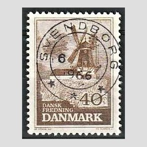FRIM�RKER DANMARK | 1965 - AFA 440 - Fredning - 40 �re brun - Pragt Stemplet Svendborg