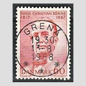 FRIM�RKER DANMARK | 1967 - AFA 466 - Chr. Sonne - 60 �re r�d - Pragt Stemplet Gren�