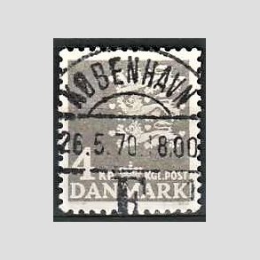 FRIMRKER DANMARK | 1969 - AFA 487 - Rigsvben 4 Kr. gr - Pragt Stemplet Kbenhavn