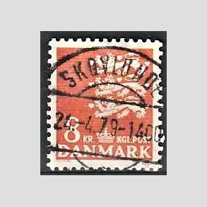 FRIMRKER DANMARK | 1979 - AFA 681 - Rigsvben 8 Kr. orange - Pragt Stemplet Skovlunde