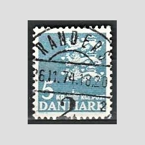 FRIMRKER DANMARK | 1946-47 - AFA 295 - Rigsvben 5 Kr. bl - Lux Stemplet Randers