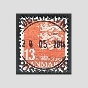 FRIMRKER DANMARK | 2004 - AFA 1376 - Lille Rigsvben - 13 Kr. orange - Pragt Stemplet