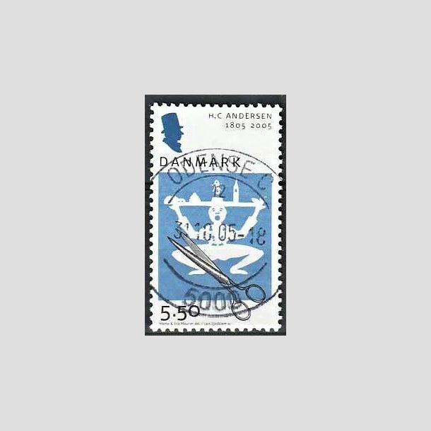 FRIMRKER DANMARK | 2005 - AFA 1423 - H.C. Andersen - 5,50 Kr. Saks og klip - Pragt Stemplet 