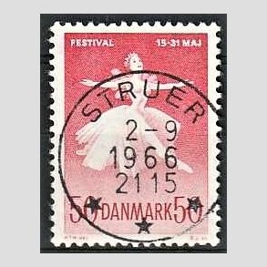 FRIM�RKER DANMARK | 1965 - AFA 438 - Ballet og musikfestival - 50 �re r�d - Pragt Stemplet Struer