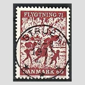 FRIM�RKER DANMARK | 1971 - AFA 511 - Flygtning 71 - 60 �re brunkarmin - Pragt Stemplet Struer
