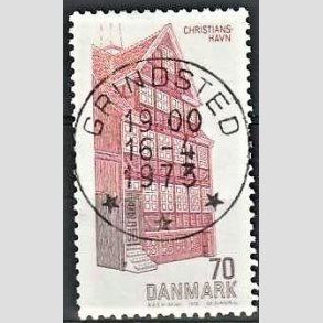 FRIM�RKER DANMARK | 1972 - AFA 540 - Dansk bygningskunst - 70 �re r�d/brun/brunr�d - Pragt Stemplet Grindsted