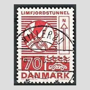 FRIM�RKER DANMARK | 1972 - AFA 536 - Trafiktekniske anl�g - 70 �re r�d - Pragt Stemplet Hiller�d