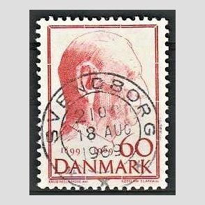 FRIM�RKER DANMARK | 1969 - AFA 481 - Fredrik IX 70 �r - 60 �re r�d - Pragt Stemplet Svendborg