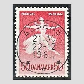 FRIM�RKER DANMARK | 1965 - AFA 438 - Ballet og musikfestival - 50 �re r�d - Pragt Stemplet Assens