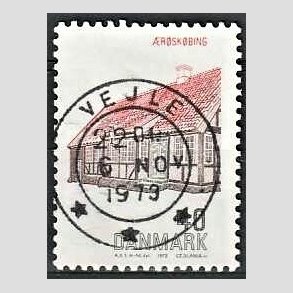 FRIM�RKER DANMARK | 1972 - AFA 538 - Dansk bygningskunst - 40 �re r�d/brun/sort - Pragt Stemplet Vejle