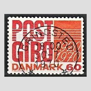 FRIMRKER DANMARK | 1970 - AFA 493 - Postgirotjenesten 50 r - 60 re rd/gulorange - Pragt Stemplet Grindsted