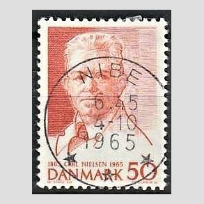 FRIM�RKER DANMARK | 1965 - AFA 435 - Komponist Carl Nielsen - 30 �re oranger�d - Pragt Stemplet Nibe