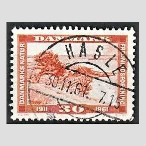 FRIM�RKER DANMARK | 1961 - AFA 392 - Naturfredningsforening 50 �r. - 30 �re brunr�d - Pragt Stemplet Hasle