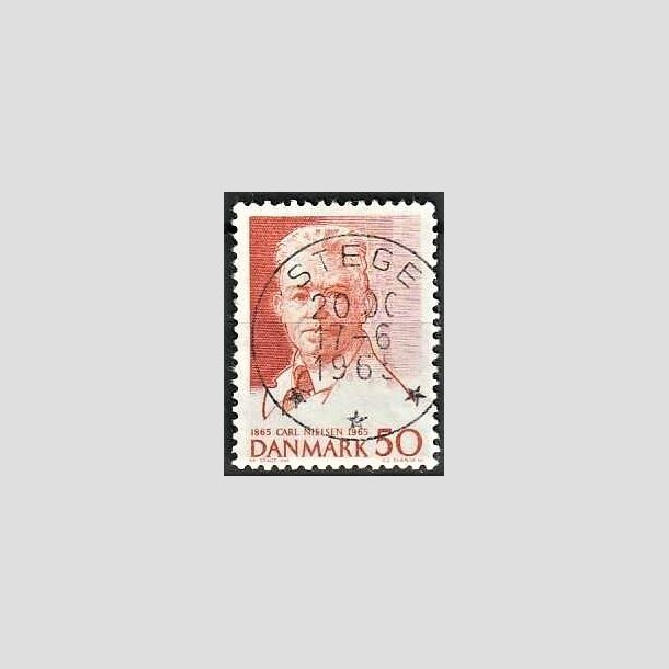 FRIMRKER DANMARK | 1965 - AFA 435 - Komponist Carl Nielsen - 30 re orangerd - Pragt Stemplet Stege