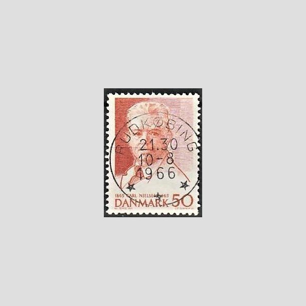 FRIMRKER DANMARK | 1965 - AFA 435 - Komponist Carl Nielsen - 30 re orangerd - Pragt Stemplet Rudkbing