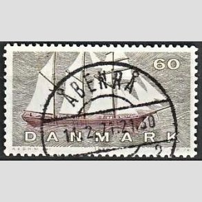 FRIM�RKER DANMARK | 1970 - AFA 505 - Dansk Skibsfart - 60 �re gr�oliv/r�dbrun - Pragt Stemplet �benr�