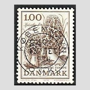 FRIM�RKER DANMARK | 1978 - AFA 669 - Sj�ldne svampe - 1,00 Kr. brun - Pragt Stemplet K�benhavn