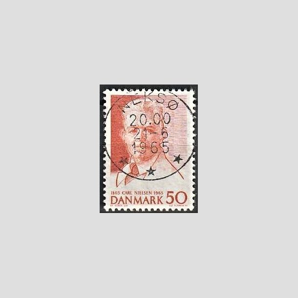 FRIMRKER DANMARK | 1965 - AFA 435 - Komponist Carl Nielsen - 30 re orangerd - Pragt Stemplet Neks