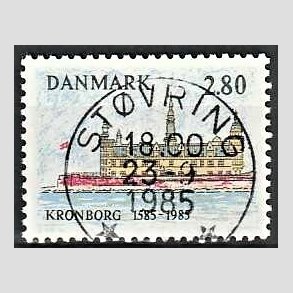 FRIM�RKER DANMARK | 1985 - AFA 840 - Kronborg Slot 400 �r - 2,80 Kr. flerfarvet - Pragt Stemplet St�vring