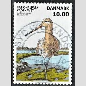 FRIM�RKER DANMARK | 2015 - AFA 1807 - Nationalpark Vadehavet - 10,00 Kr. kobbersneppe - Pragt Stemplet