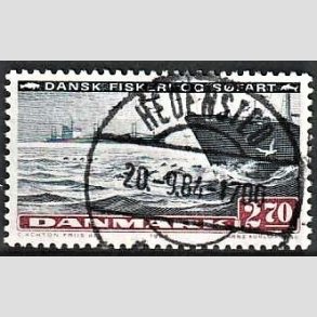 FRIM�RKER DANMARK | 1984 - AFA 810 - Fiskeri og s�fart - 2,70 Kr. sortbl�/r�dbrun - Pragt Stemplet Hedensted